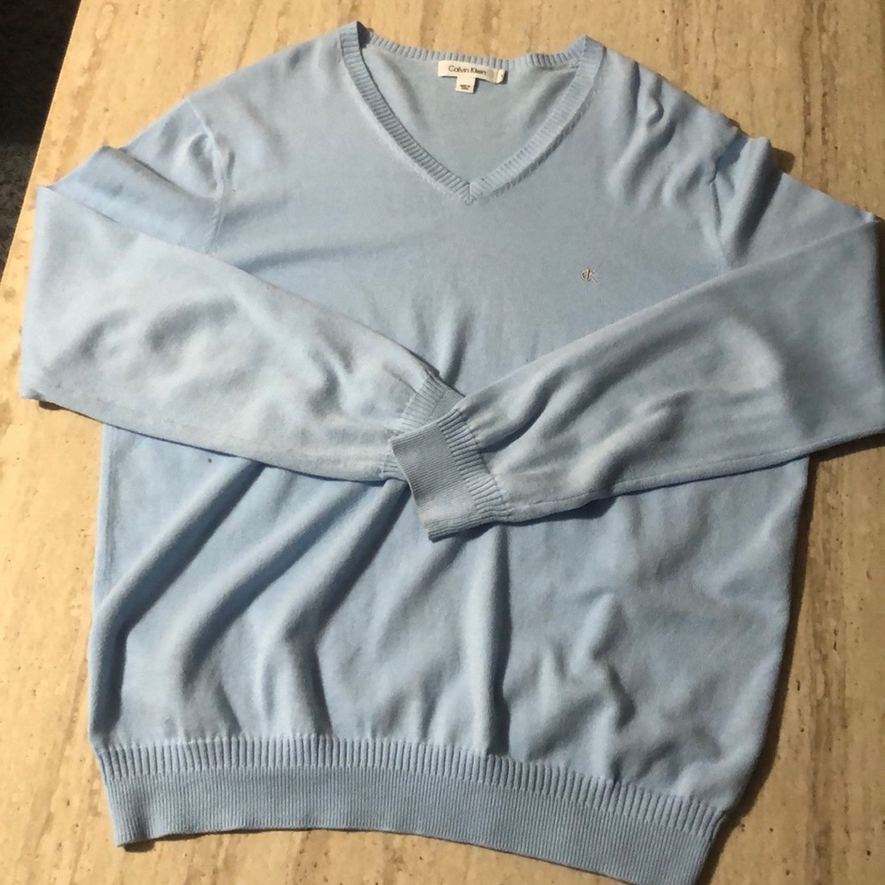 Calvin Klein | Mens Size L | V neck Sweater | Blue